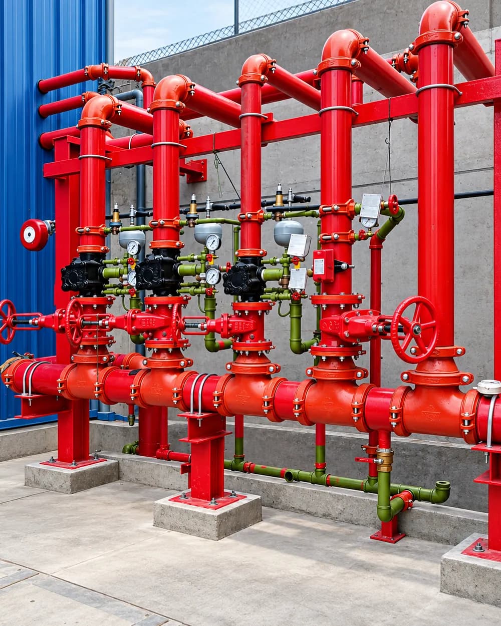 Manifold de distribución, redes contra incendio.